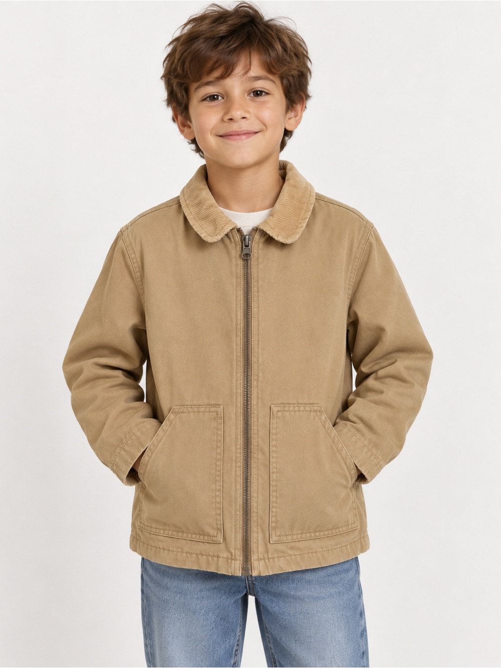 H&M Boys' Tan Canvas Jacket Size 7Y-8Y